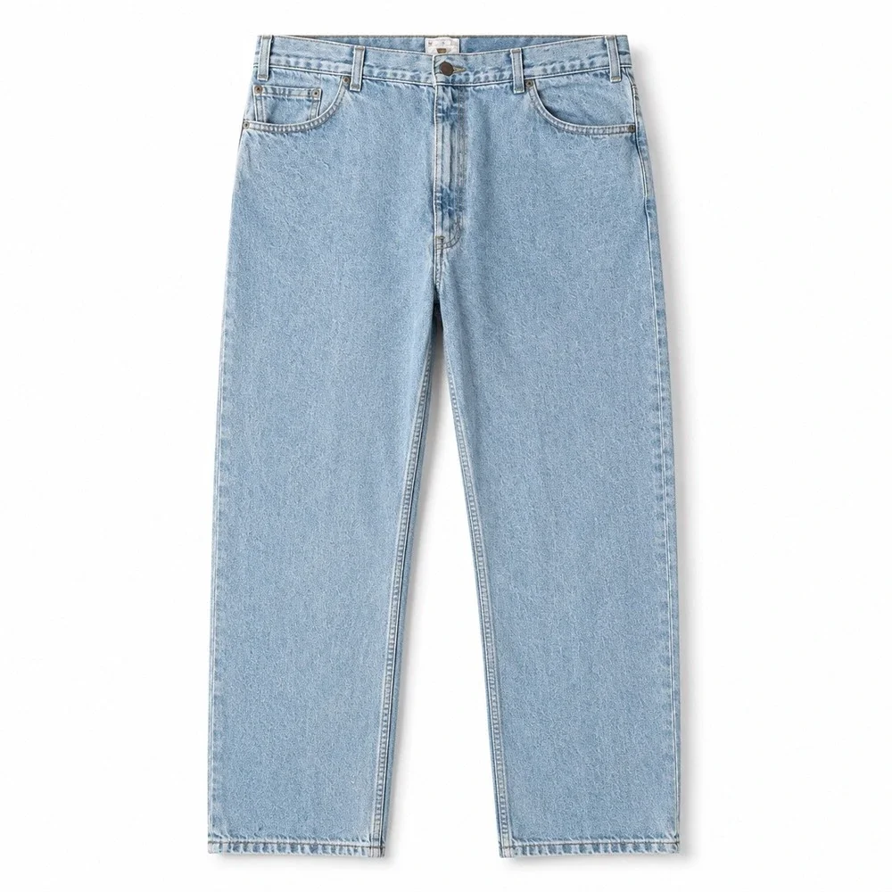 Levi Strauss Signature Mens 44x30 Light Wash Regular Fit 100 Cotton Jeans